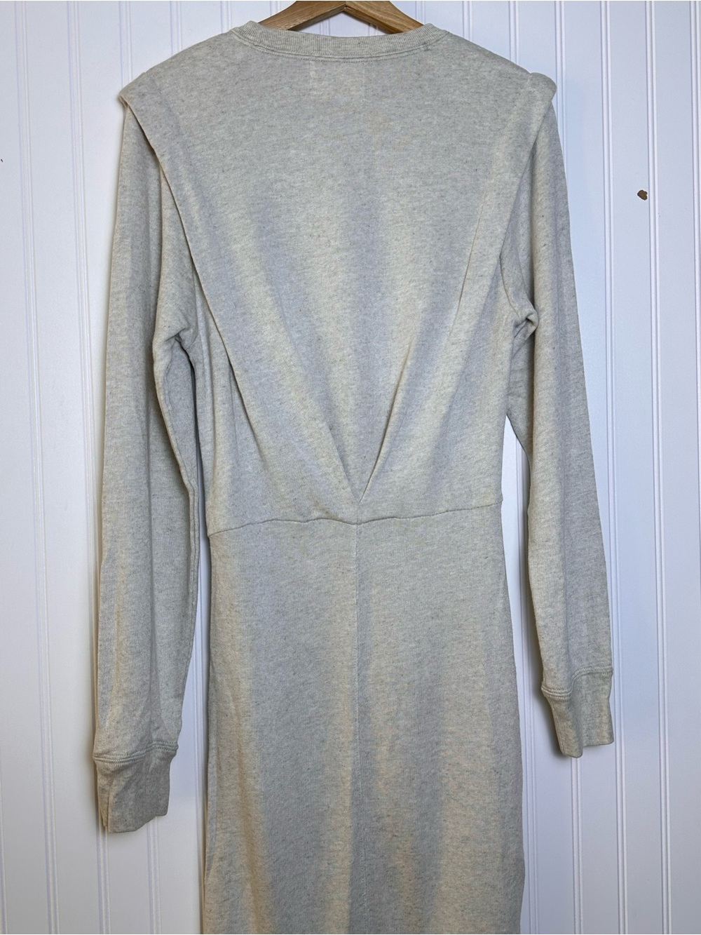 Isabel Marant Etoile Beige Mafalda Midi Dress  size 34 Crew Neck Long Sleeves - Picture 10 of 16